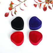 Velvet Heart Rings & Earrings Jewelry Boxes