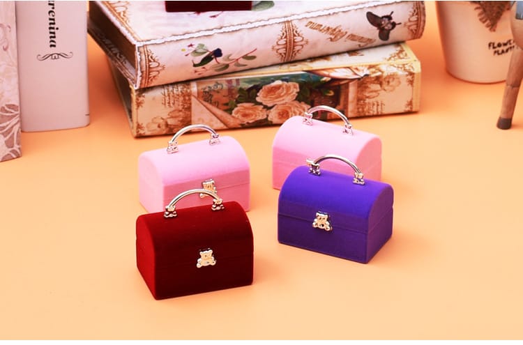 Velvet Treasure Box Rings & Earrings Jewelry Boxes