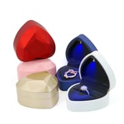 Heart Shaped LED Rings & Necklaces Jewelry Boxes
