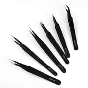 ESD Black Stainless Steel Tweezers For Eyelash Extensions