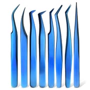 Blue Fiber Tip Tweezers For Eyelash Extensions