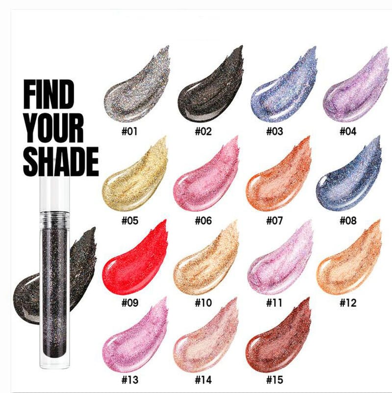 15 Color Single Glitter Holographic Glossy Shimmer Lip Gloss ﻿
