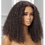 200 Density Glueless Kinky Curly Human Hair Wig