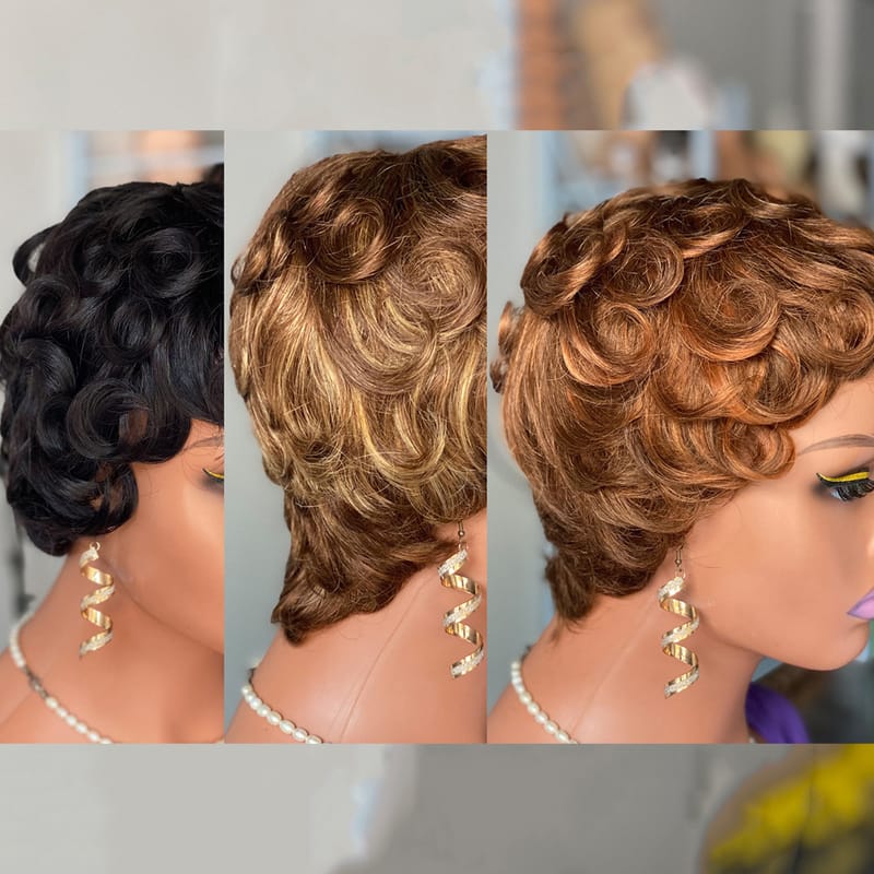 Short Wavy Wig Human Hair