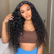 13x4 HD Transparent Water Wave Lace Front Wig Human Hair