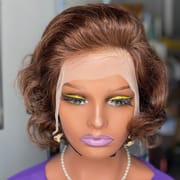 13x4 Wavy Curly Pixie Cut Frontal Wigs Human Hair