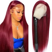 Wine Red 13x4 Lace Frontal Human Hair Wig