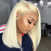 180 Density 613 Blonde Bob Lace Frontal Human Hair Wigs