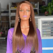 Brown  180 Density Straight Lace Closure Wig ﻿ ﻿