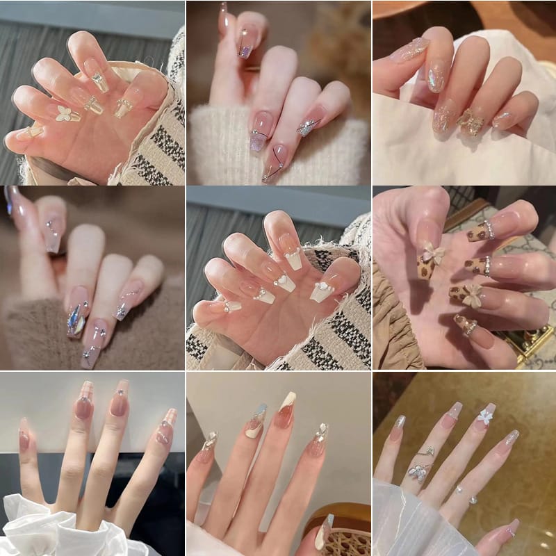 65 Styles Sweet Cool Spice Girl Style Bow Naughty Press On Nails-D3