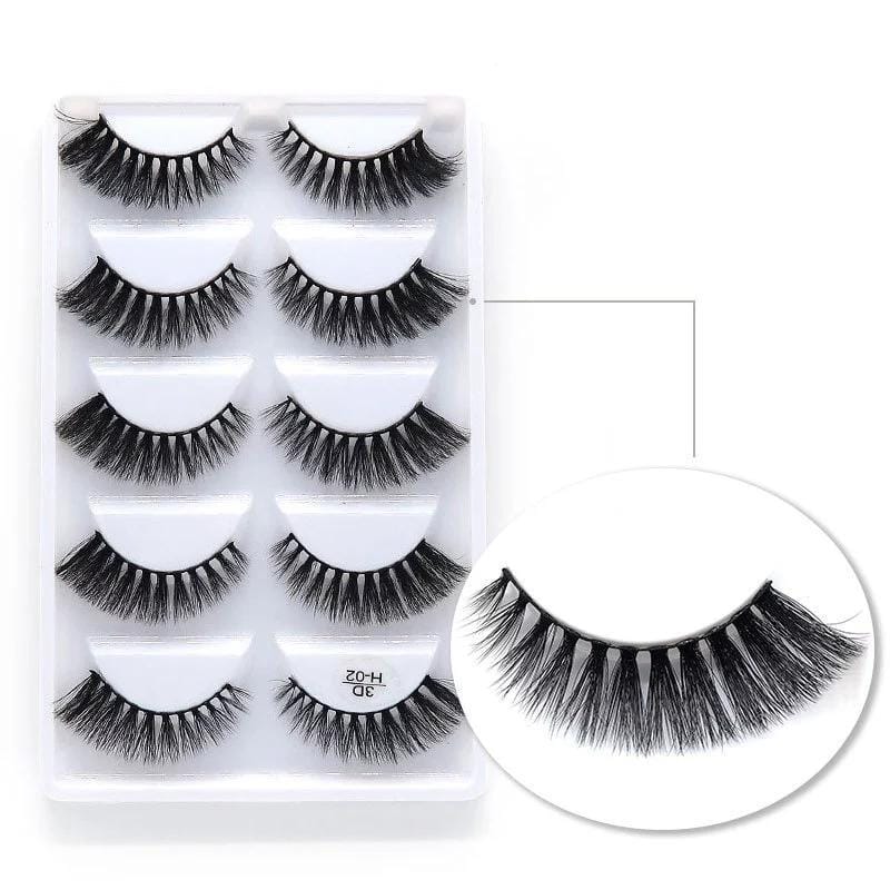 H 10-15mm Natural Faux Mink Lashes (5 Pairs)