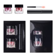 Metallic Shimmer Glitter Eyeshadow Lip Kit with Lip Primer and Brush 