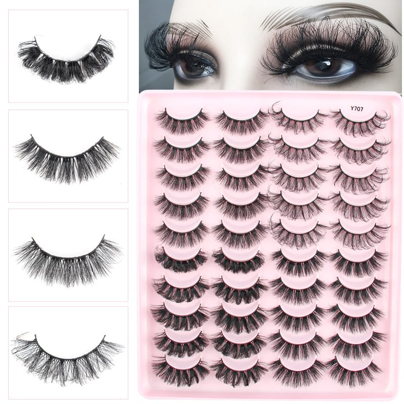 Y707-Mix Fluffy Russian Faux Mink Lashes (20 Pairs)