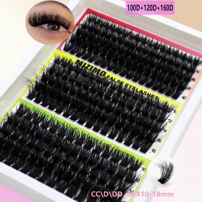 WHT (3 Denier Mix Fluffy Curly DIY Lash Clusters)