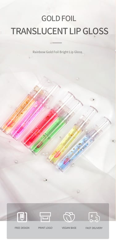 7 Styles 24k Gold Foil Clear Lip Oil