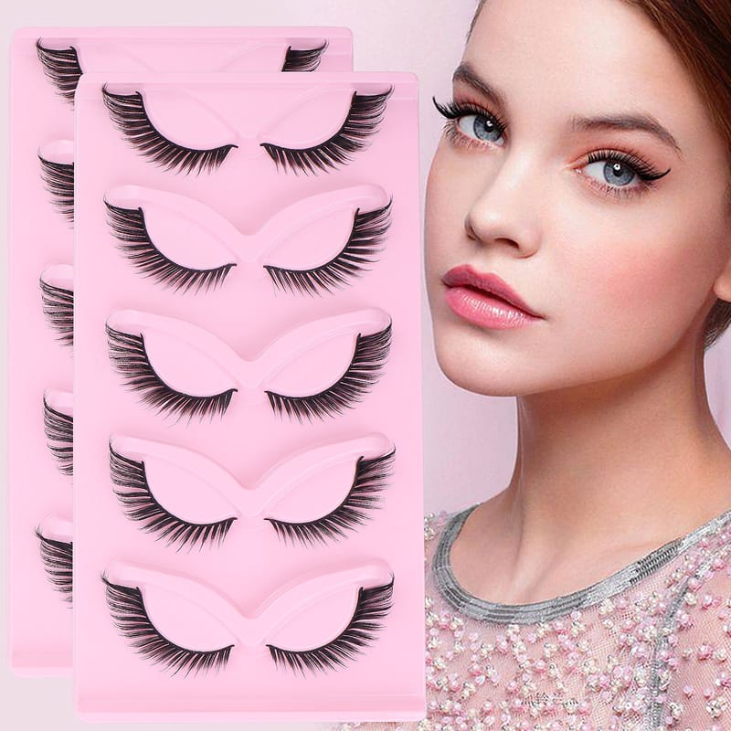 HLYN-Natural Cat Eye Faux Mink Lashes (5 Pairs)