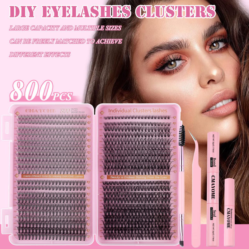 JMSX (800 Clusters D Curl Mix DIY Lash Clusters Kit)