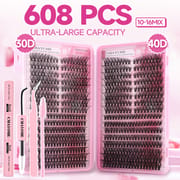 JMS (608 Pcs Multiple Styles Fluffy Mix DIY Lash Clusters Kit)