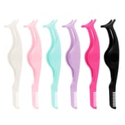 5 Color Plastic Eyelash Applicator Tweezers with Comb