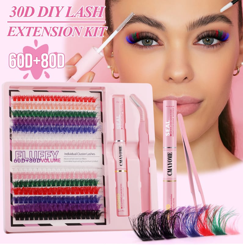 SET397 (60D+80D DD Curl Mix DIY Colored Lash Clusters Kit)