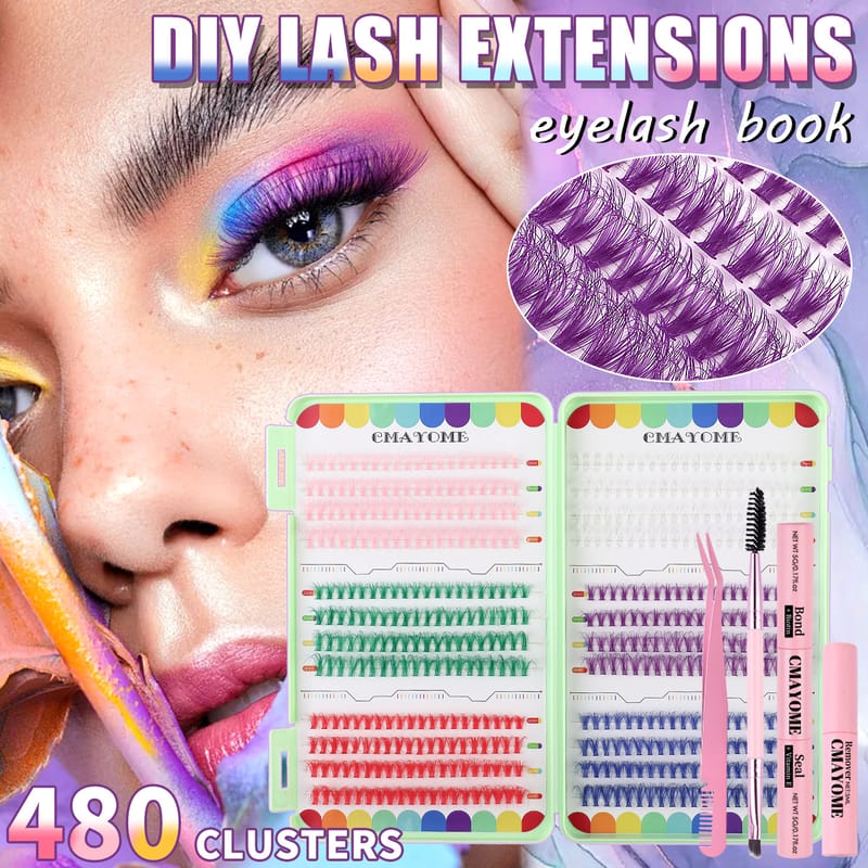 JMS (480 Clusters 10-16mm Colored DIY Lash Clusters Kit)
