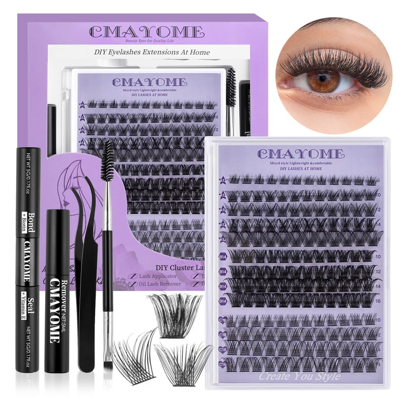 TZ034 (3 Styles & 5 Lengths 156 Pcs DIY Lash Clusters Kit)