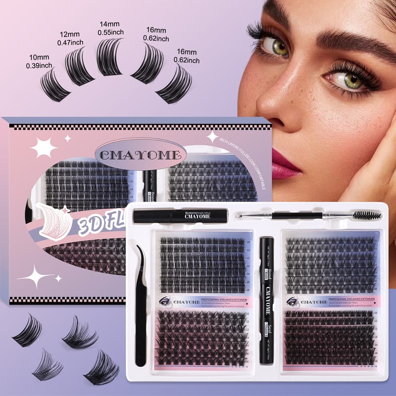 TZSP (364 Pcs Popular 4 in 1 Mix DIY Lash Clusters Kit)