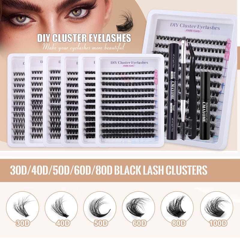DS23 (30D-100D 8-16mm Fluffy Mix DIY Lash Clusters Kit)