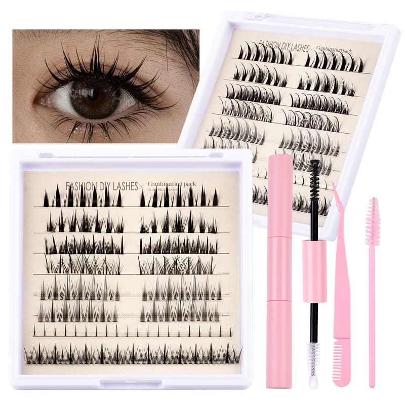 Set8 (4 Barbie Styles Mix DIY Lash Clusters Kit)