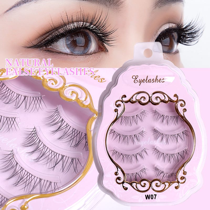 W-Clear Band Tapered Ends Natural Faux Mink Lashes (4 Pairs)