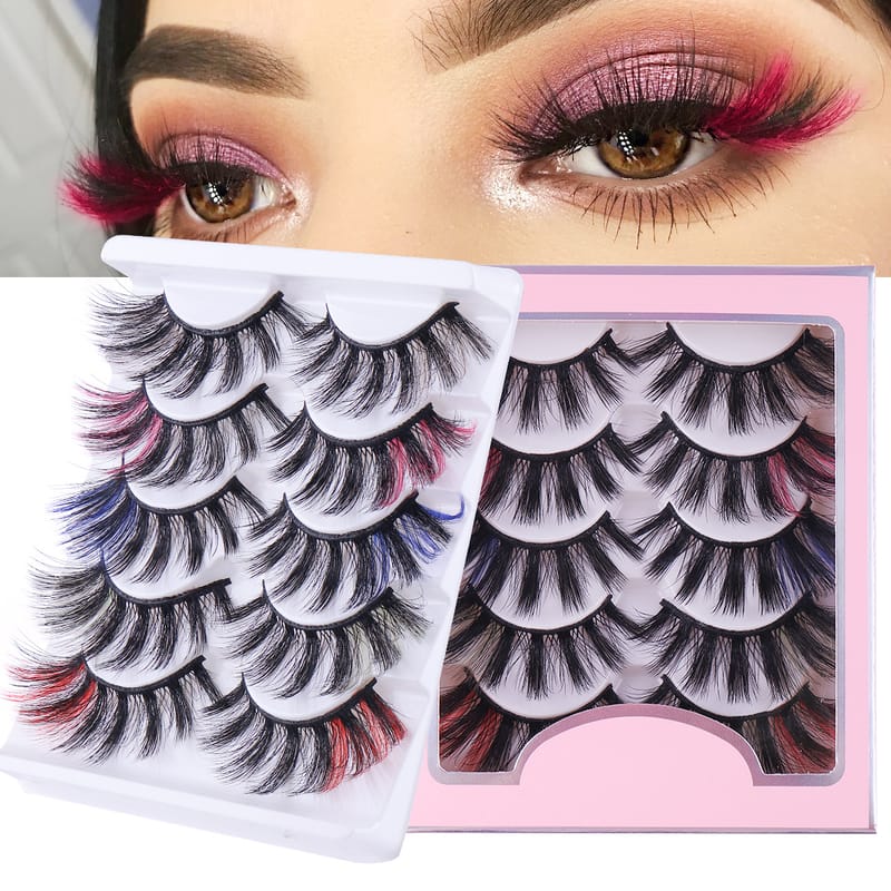 5028-Mix Colored Faux Mink Lashes (5 Pairs)