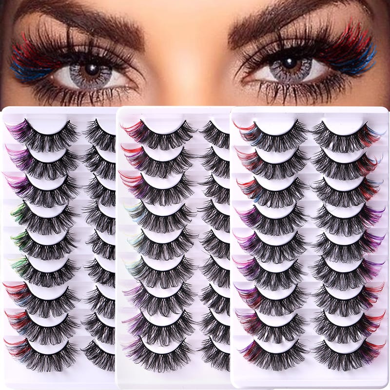Mix9-Mix Colored Russian Faux Mink Lashes (9 Pairs)