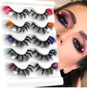 Snowflake Mix Colored Faux Mink Lashes (5 Pairs)
