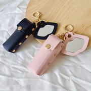 9-Color Lip Gloss & Lipstick Bag Keychain with Lip Mirror