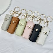 8-Color Lip Gloss & Lipstick Bag Keychain with Studded