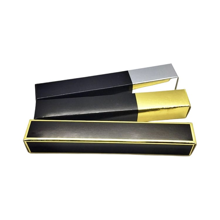 Black Lip Gloss & Lipstick Paper Boxes with Gold & Silver Accents