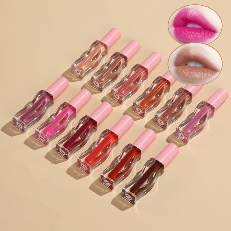 12 Color Velvet Smooth Silky Matte Wave Tube Lip Gloss