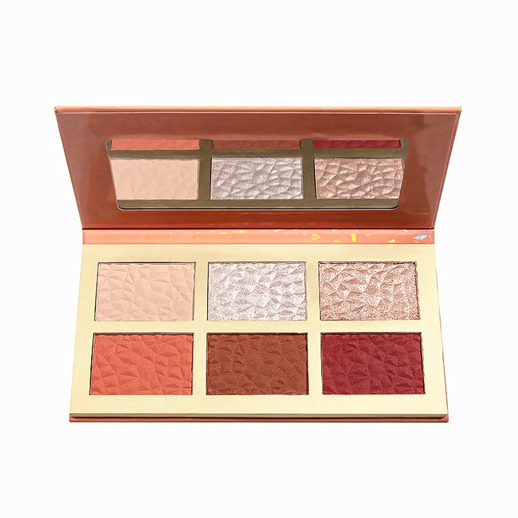 6 Color Highlighter, Blush & Contour Palett