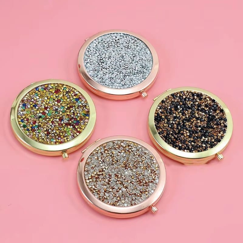 18 Color Double Sided Diamond-inlaid Folding Mirror