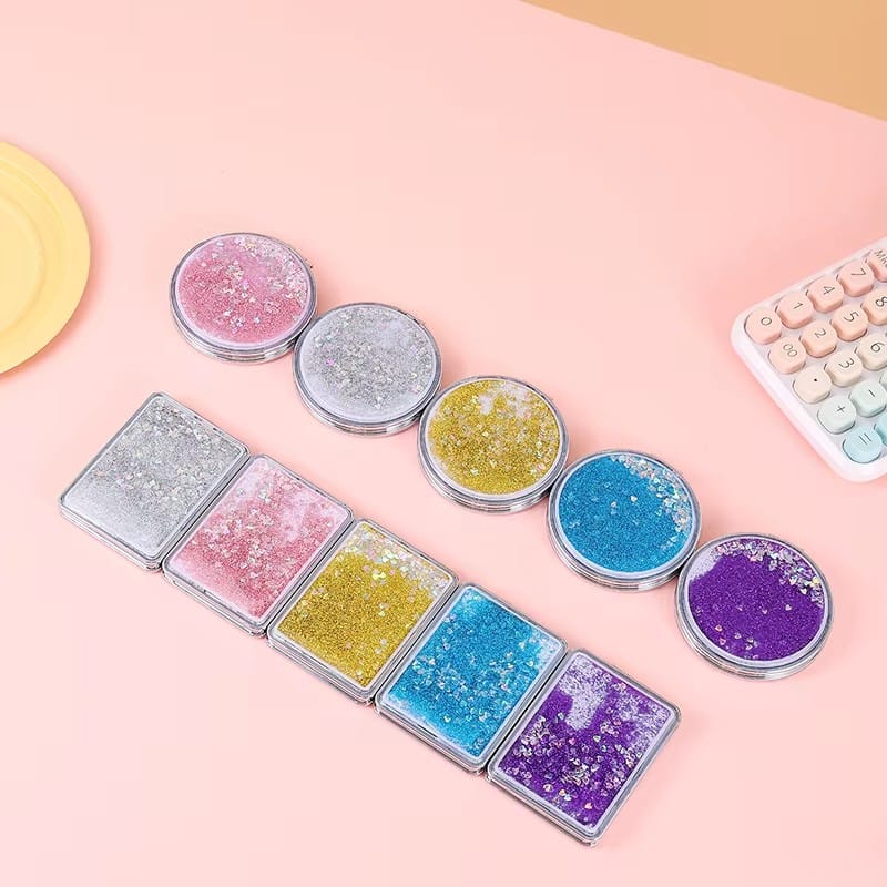 5 Color Quicksand Double Sided Makeup Mirror