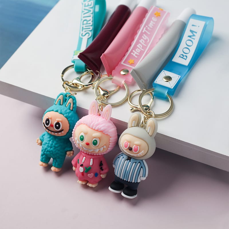 Labubu Keychain Polypeptide Peptide Moisturizing Lip Oil Pomade