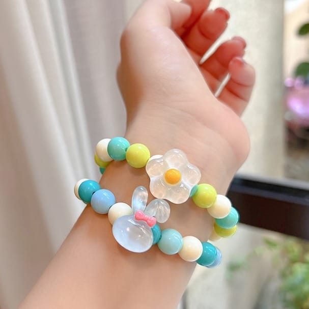 Kids' Cartoon Charm Beaded Bracelet - Cute Animal Design