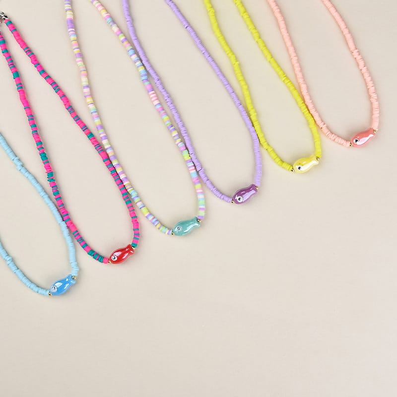 Colorful Beaded Tiny Fish Cute Kids' Chain Necklace