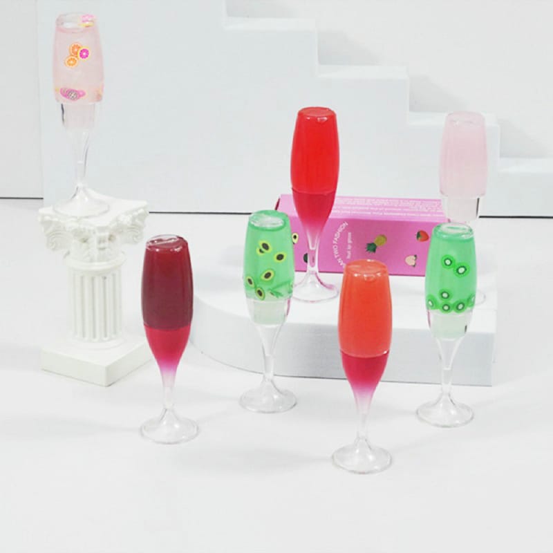 7 Color Fruit Wine Glass Mirror Glossy Lip Oil