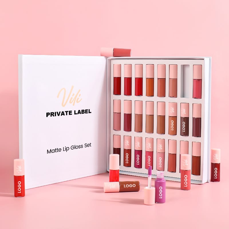 24 Pcs Matte & Glossy Lip Gloss Set