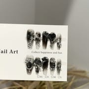 Smoky Effect Stacked Diamonds & Glitter Long Press On Nails