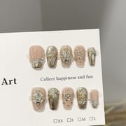 Champagne Gold Luxury Zirconia Press On Nails