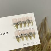 Galaxy Dream: Cat Eye Glitter & Diamond Long Stiletto Press On Nails