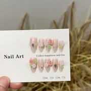Neon Pink Camellia Almond Press On Nails