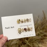 Golden Fortune Short Press On Nails